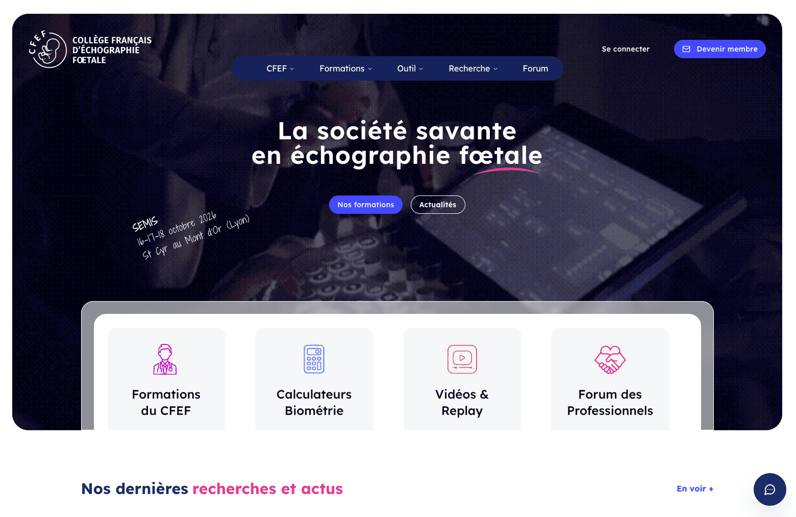 CFEF — Plateforme e-learning médicale — capture 1