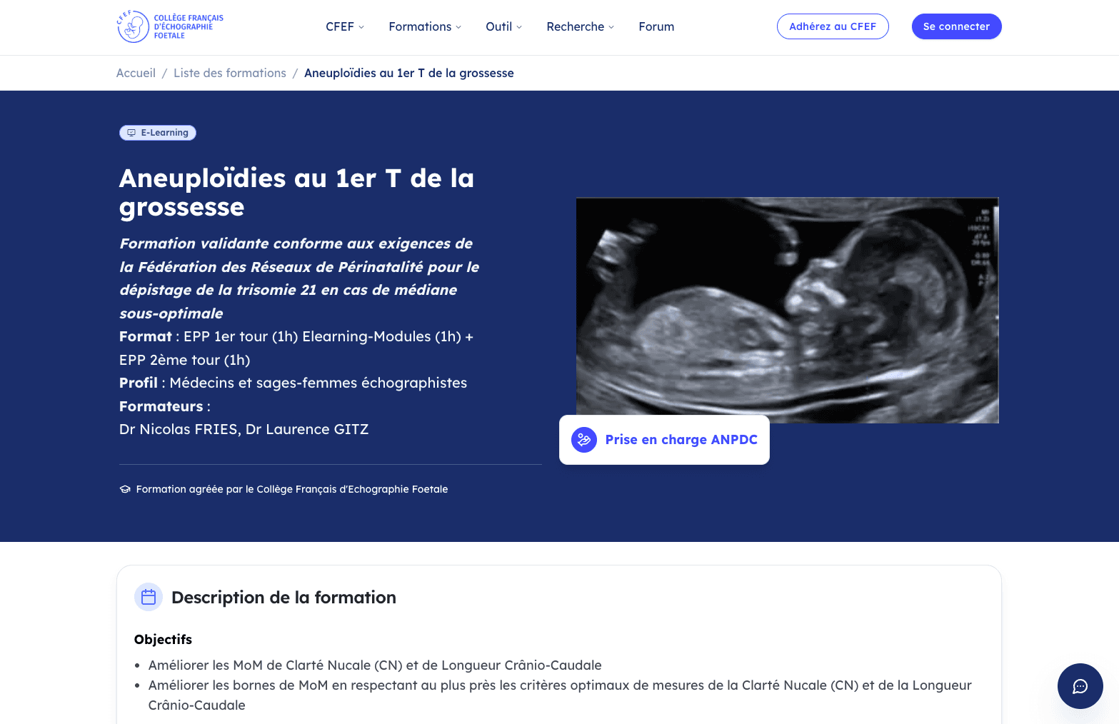 CFEF — Plateforme e-learning médicale — capture 2