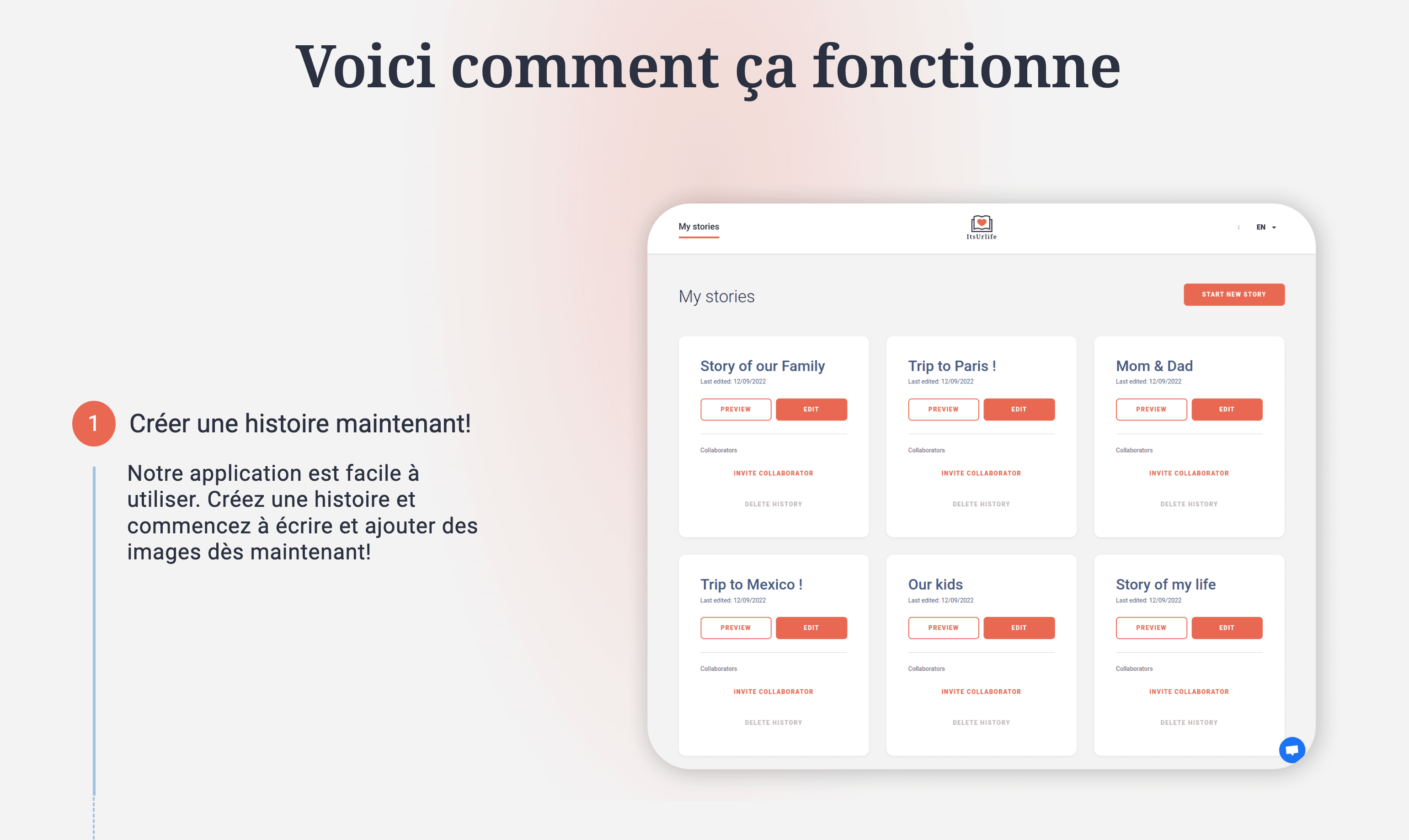 ItsUrLife — Préservation de souvenirs de vie — capture 2