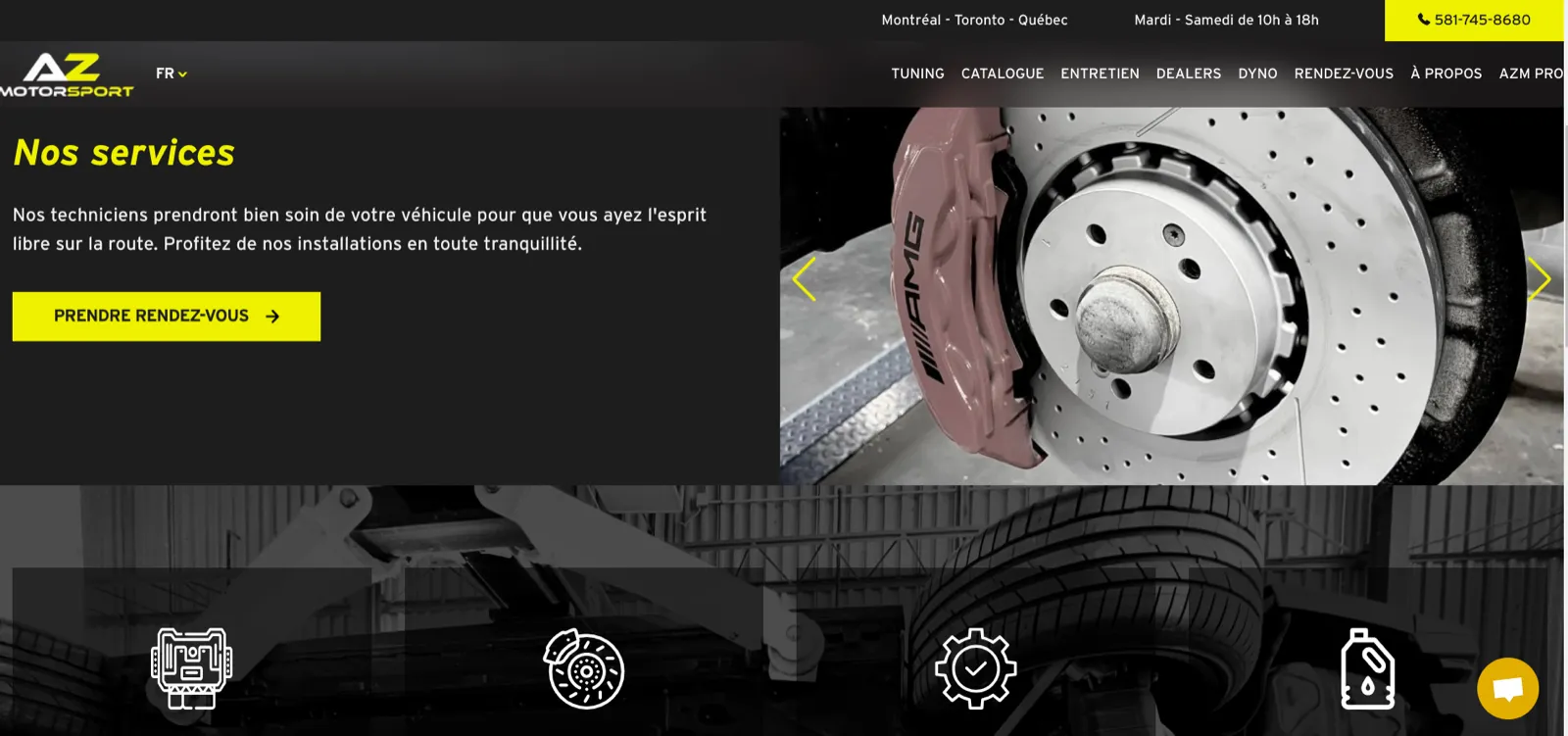 AZ Motorsport — Site e-commerce et plateforme pro de reprogrammation — capture 3