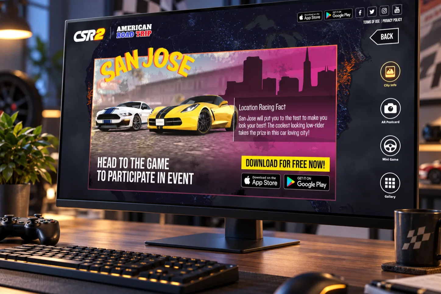 Projet CSR2 American Road Trip — Site de campagne pour Zynga