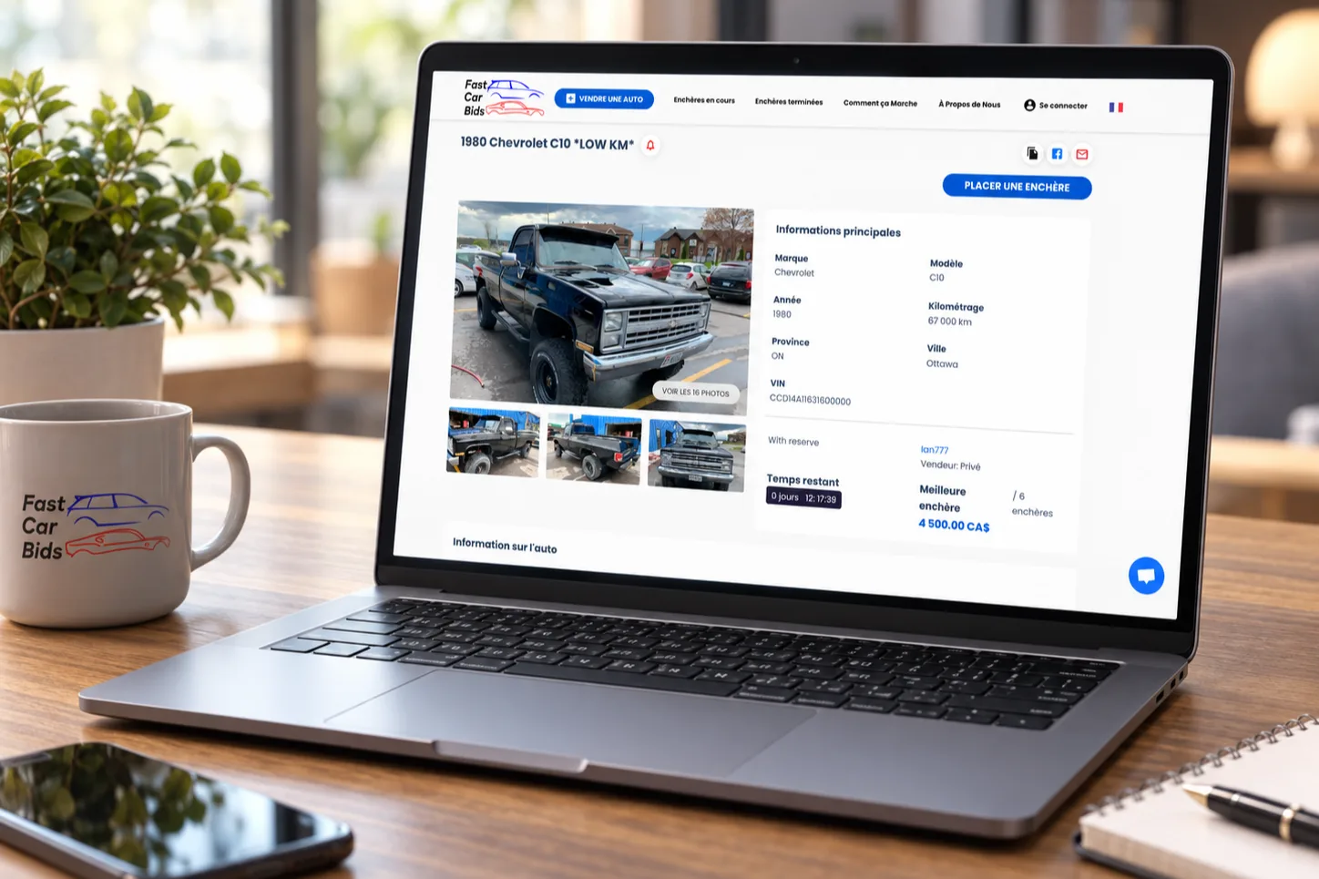 Projet Fast Car Bids — Plateforme d'enchères automobiles